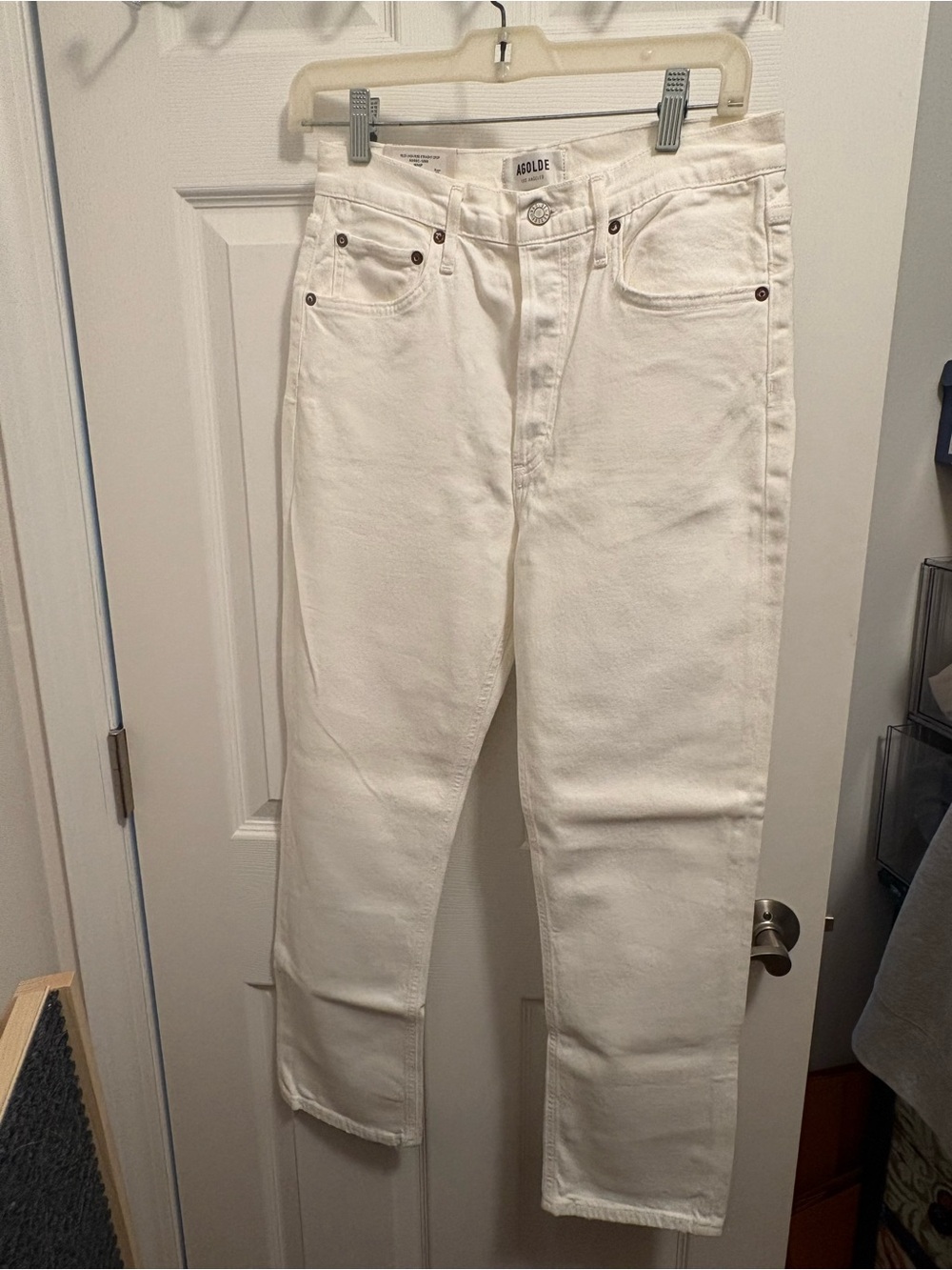 NWT Agolde Riley High Rise Straight Crop in WHIP - Picture 7 of 8